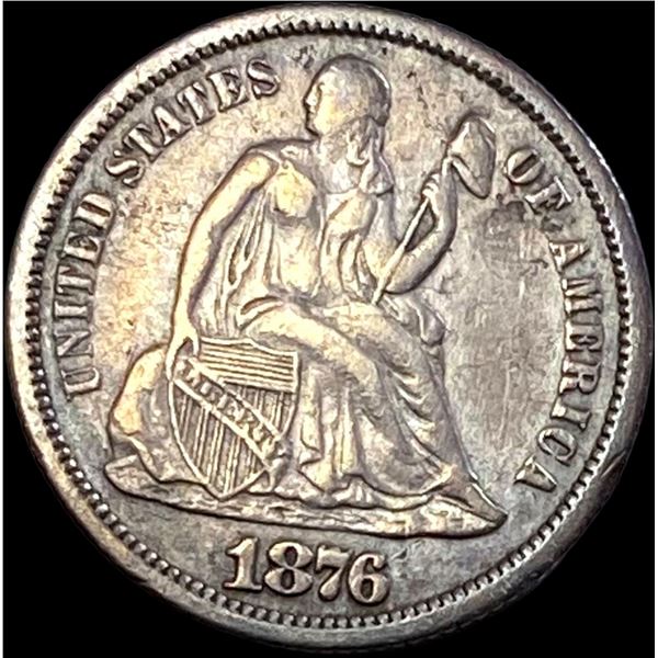 1876-CC Seated Liberty Dime NEARLY UNCIRCULATED
