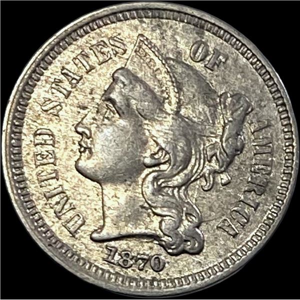 1870 Nickel Three-Cent Piece CLOSELY UNCIRCULATED