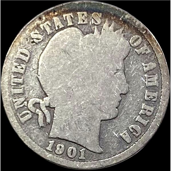 1901-S Silver Barber Dime NICELY CIRC
