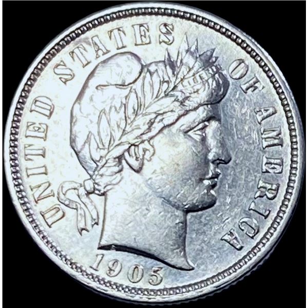 1905-S Silver Barber Dime CHOICE AU