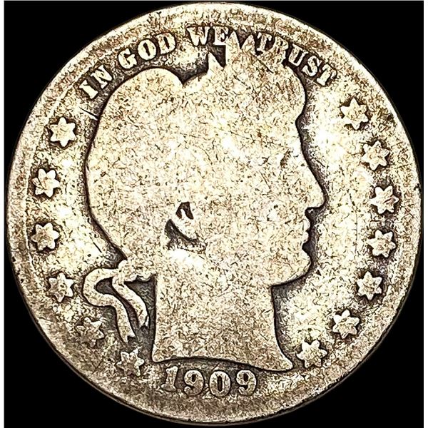 1909-O Silver Barber Quarter NICELY CIRCULATED