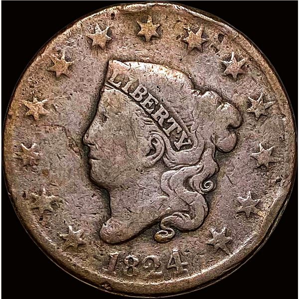 1824 Coronet Head Large Cent NICELY CIRCULATED