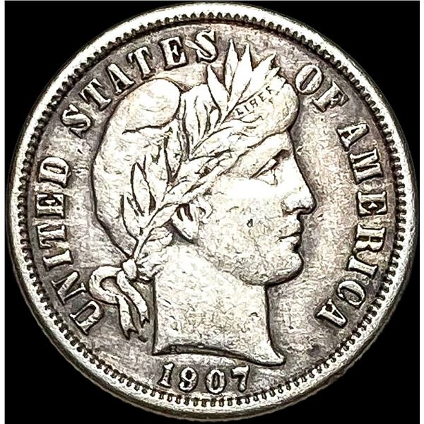 1907-O Silver Barber Dime NEARLY UNCIRCULATED