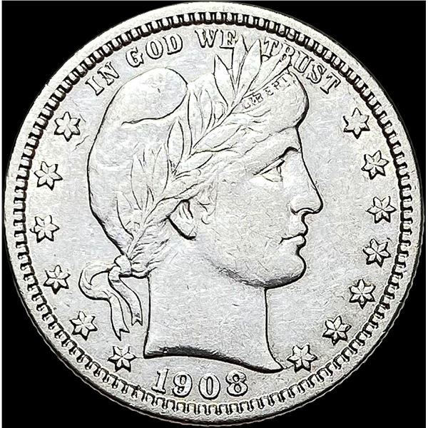 1908-S Silver Barber Quarter CLOSELY UNCIRCULATED