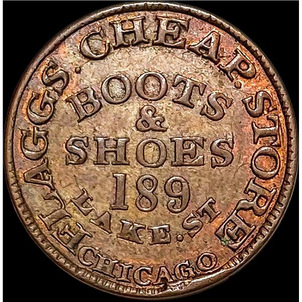 1863 Civil War Token-Flaggs Cheap Store CLOSELY UNCIRCULATED