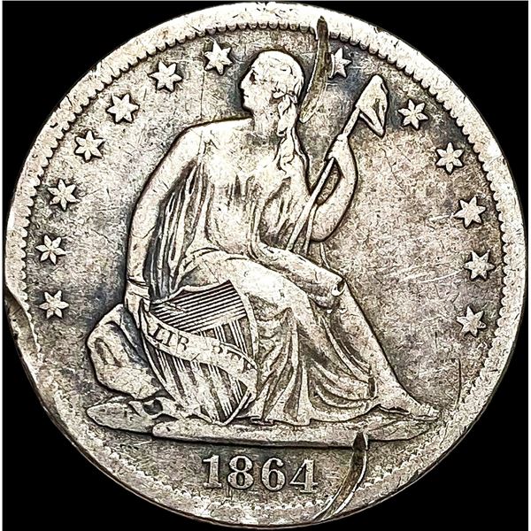 1864-S Seated Liberty Half Dollar LIGHTLY CIRCULATED
