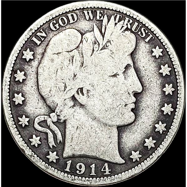 1914-S Silver Barber Half Dollar NICELY CIRCULATED