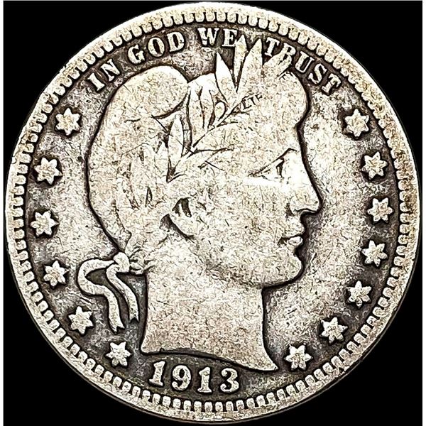 1913 Barber Silver Quarter NICELY CIRCULATED