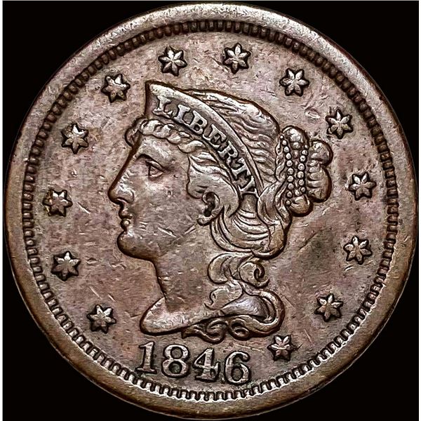 1846 Sm. Date Braided Hair Large Cent NEARLY UNCIRCULATED