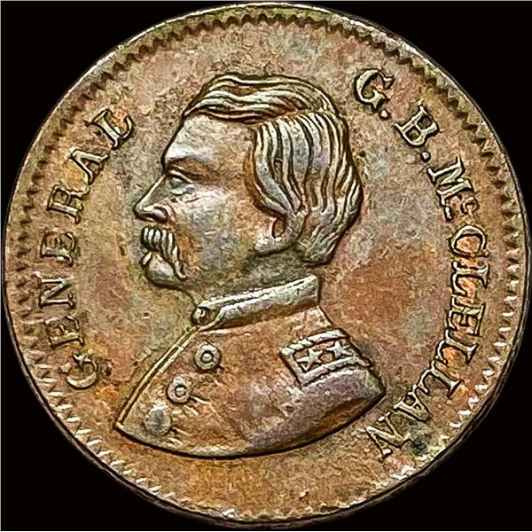 1863 Civil War Token-McClellan NEARLY UNCIRCULATED