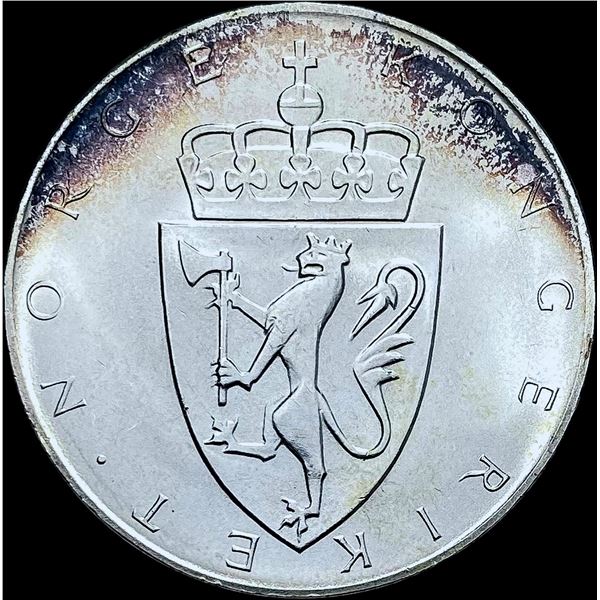 1964 Norway Silver 10 Kroner Eidsvoll GEM BU
