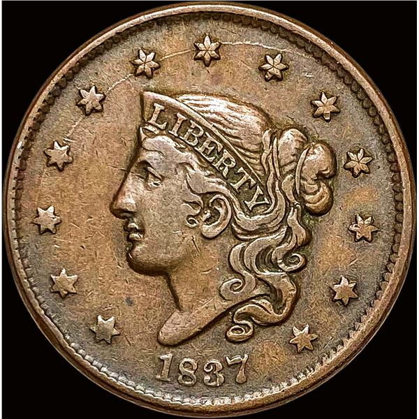 1837 Sm. Let Coronet Head Large Cent ABOUT UNCIRCULATED