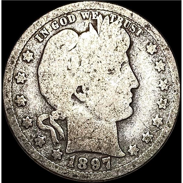 1897-O Silver Barber Quarter NICELY CIRCULATED