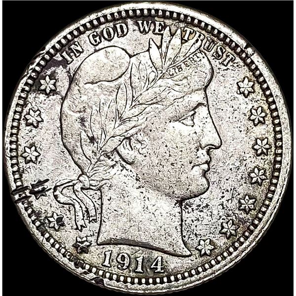1914 Barber Silver Quarter NEARLY UNCIRCULATED