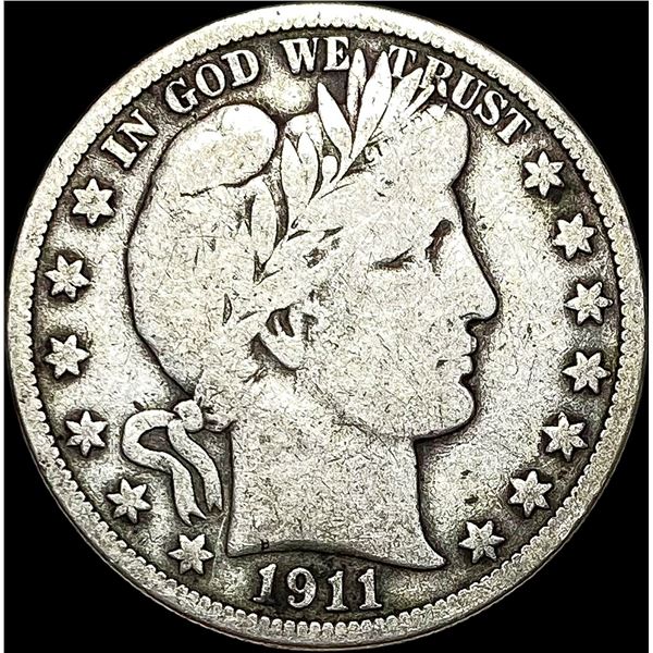1911 Silver Barber Half Dollar NICELY CIRCULATED