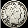 Image 1 : 1911 Silver Barber Half Dollar NICELY CIRCULATED