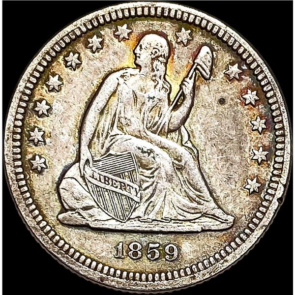 1859 Seated Liberty Quarter NEARLY UNCIRCULATED