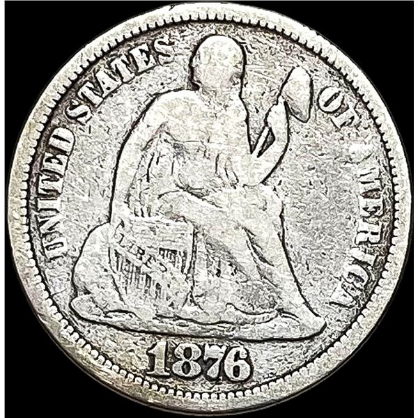 1876-CC Silver Seated Liberty Dime NICELY CIRCULATED