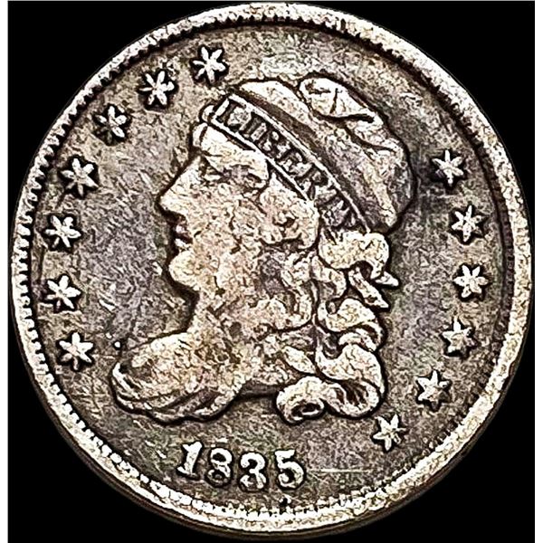 1835 Sm. Date/5C Capped Bust Half Dime LIGHTLY CIRCULATED