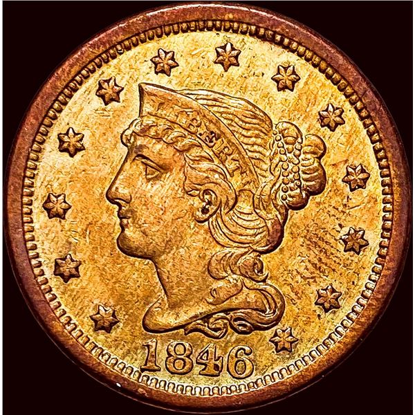 1846 Med. Date Braided Hair Large Cent UNCIRCULATED