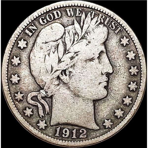 1912-S Silver Barber Half Dollar LIGHTLY CIRCULATED