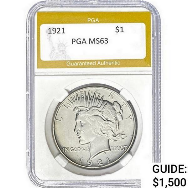 1921 Silver Peace Dollar  MS63
