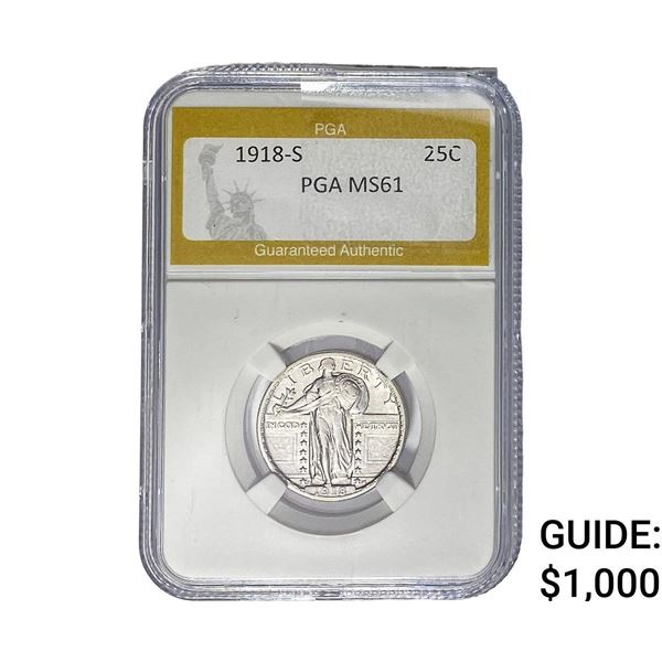 1918-S Standing Liberty Quarter PGA MS61