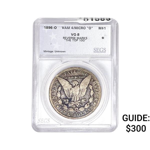 1896-O Morgan Silver Dollar SEGS VG8