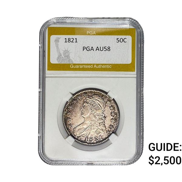 1821 Capped Bust Half Dollar PGA AU58