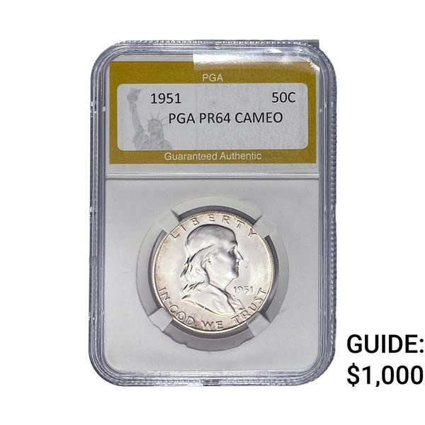 1951 Franklin Half Dollar PGA PR64 CAMEO