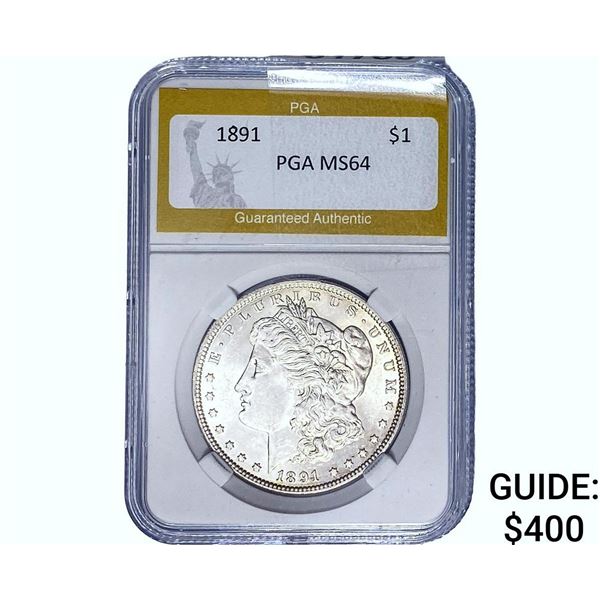 1891 Morgan Silver Dollar PGA MS64