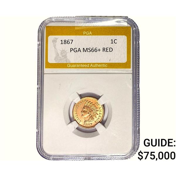 1867 Indian Head Cent PGA MS66+ RED
