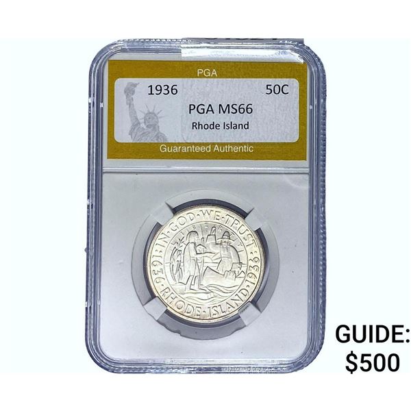 1936 Rhode Island Half Dollar PGA MS66