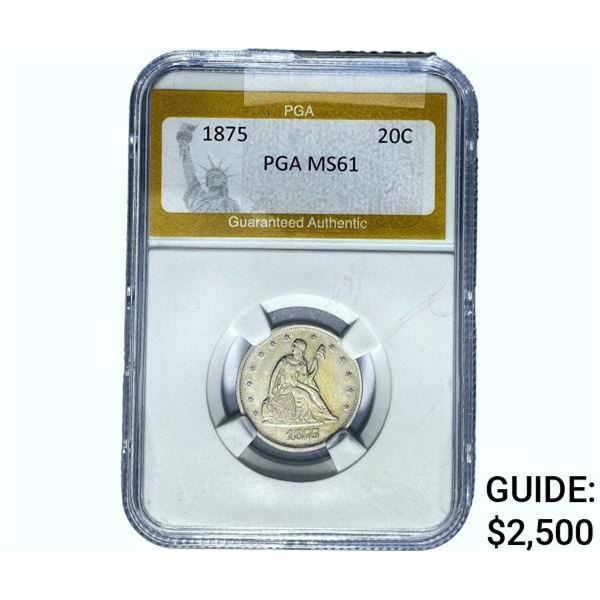 1875 Twenty Cent Piece PGA MS61