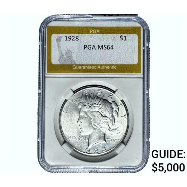 1928 Silver Peace Dollar PGA MS64