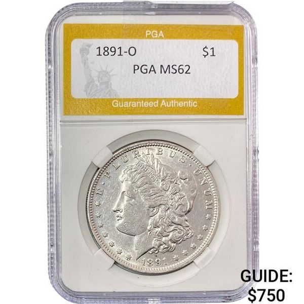 1891-O Morgan Silver Dollar PGA MS62
