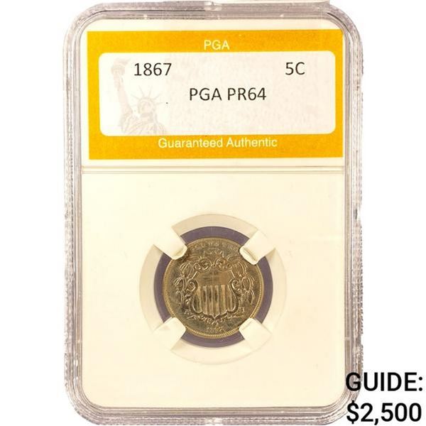 1867 Shield Nickel PGA PR64