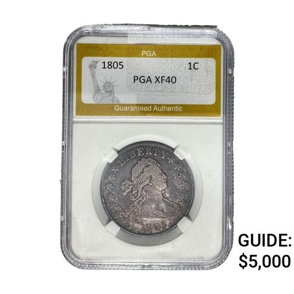 1805 Draped Bust Large Cent PGA XF40