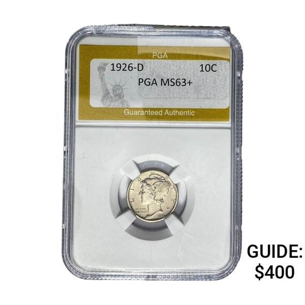 1926-D Mercury Silver Dime PGA MS63+