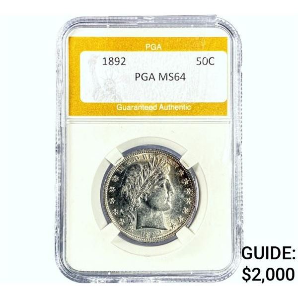 1892 Barber Half Dollar PGA MS64