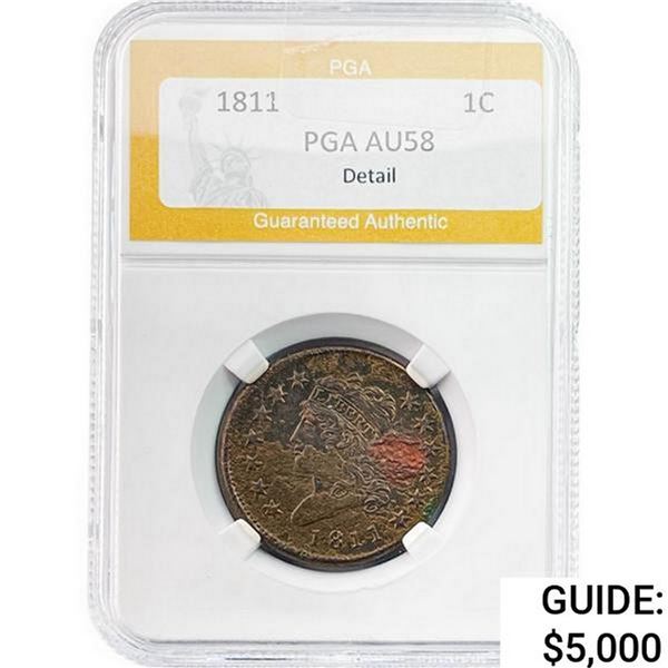 1811 Classic Head Large Cent PGA AU58 Detail