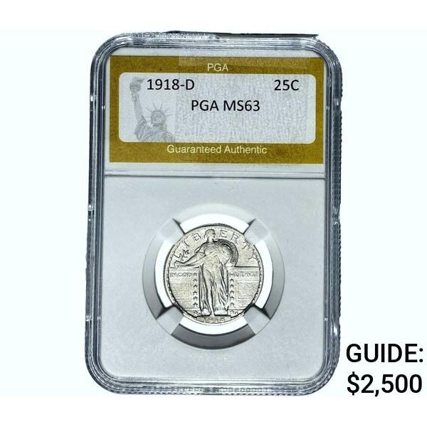 1918-D Standing Liberty Quarter PGA MS63