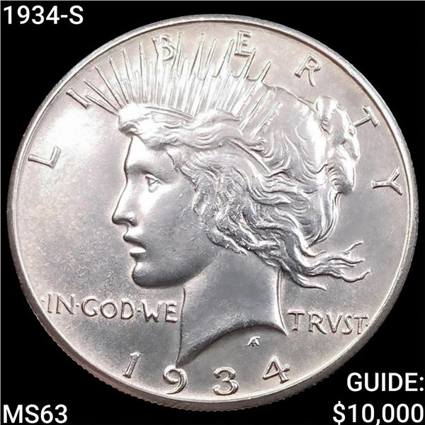 1934-S Silver Peace Dollar CHOICE BU