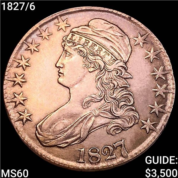 1827/6 Capped Bust Half Dollar UNCIRCULATED