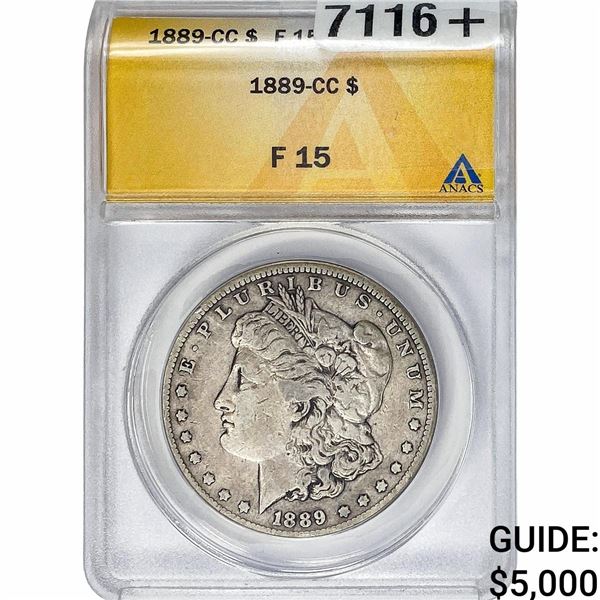 1889-CC Morgan Silver Dollar ANACS F15