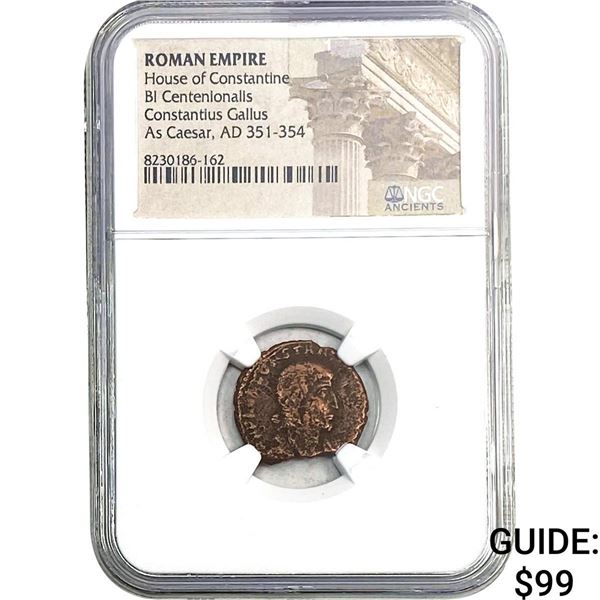 Roman Constantius Gallus AD 351-354 BI Centen. NGC