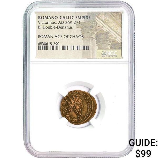 Romano Victorinus AD 269-271 BI DBL Denarius NGC