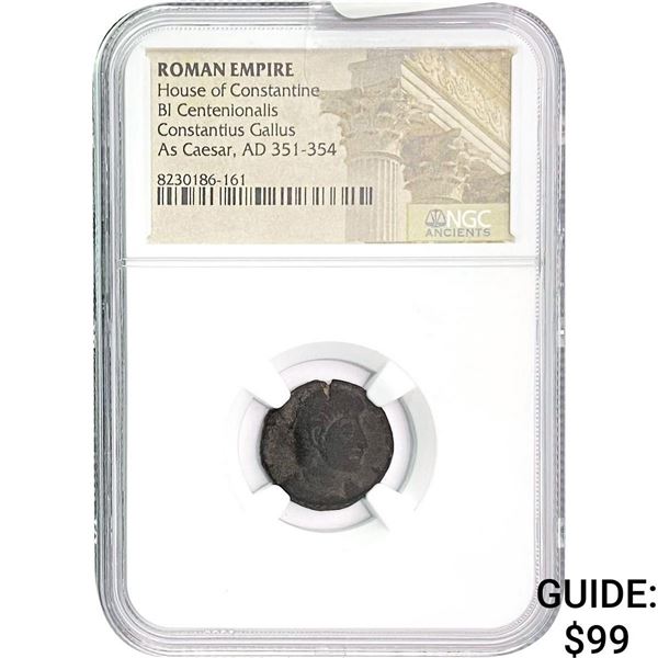 Roman Constantius Gallus AD 351-354 BI Centen. NGC