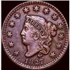 Image 1 : 1827 Coronet Head Large Cent CLOSELY UNCIRCULATED
