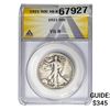 Image 1 : 1921 Walking Liberty Half Dollar ANACS VG8